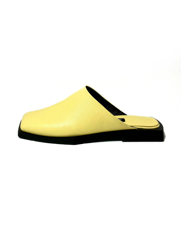 Yellow Leather Mules