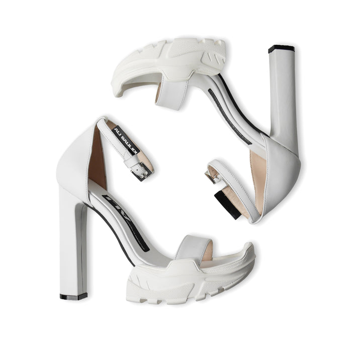 Hybrid High Heel Sandals White