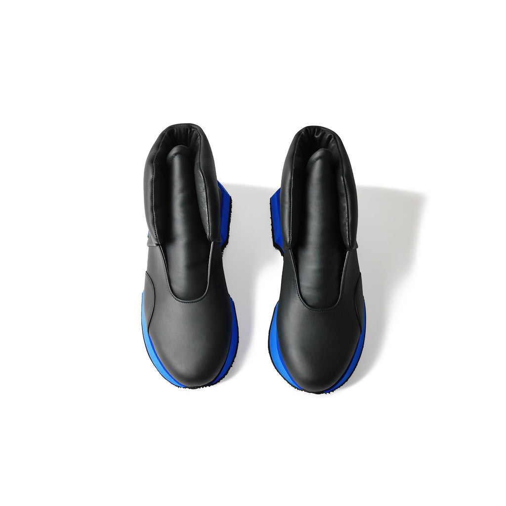 EARTH High Leather Sneakers Black x Blue