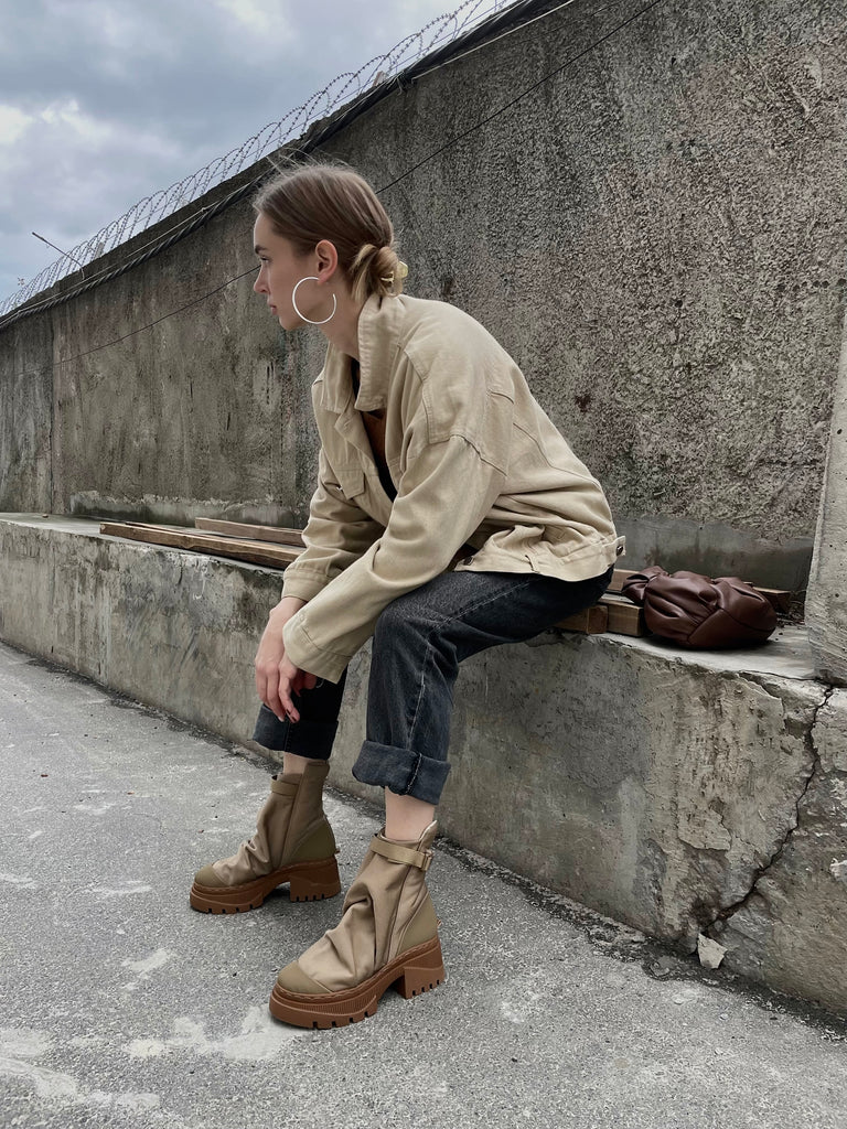Baggy Beige Boots