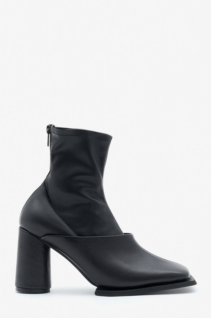 Squared Toe Ankle Boots Black