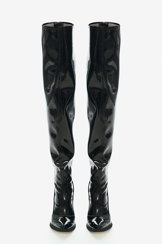 Overknee Lacquer Boots Black
