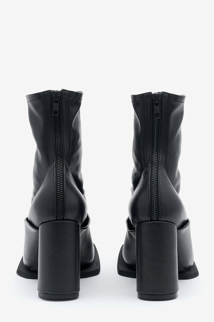 Squared Toe Ankle Boots Black