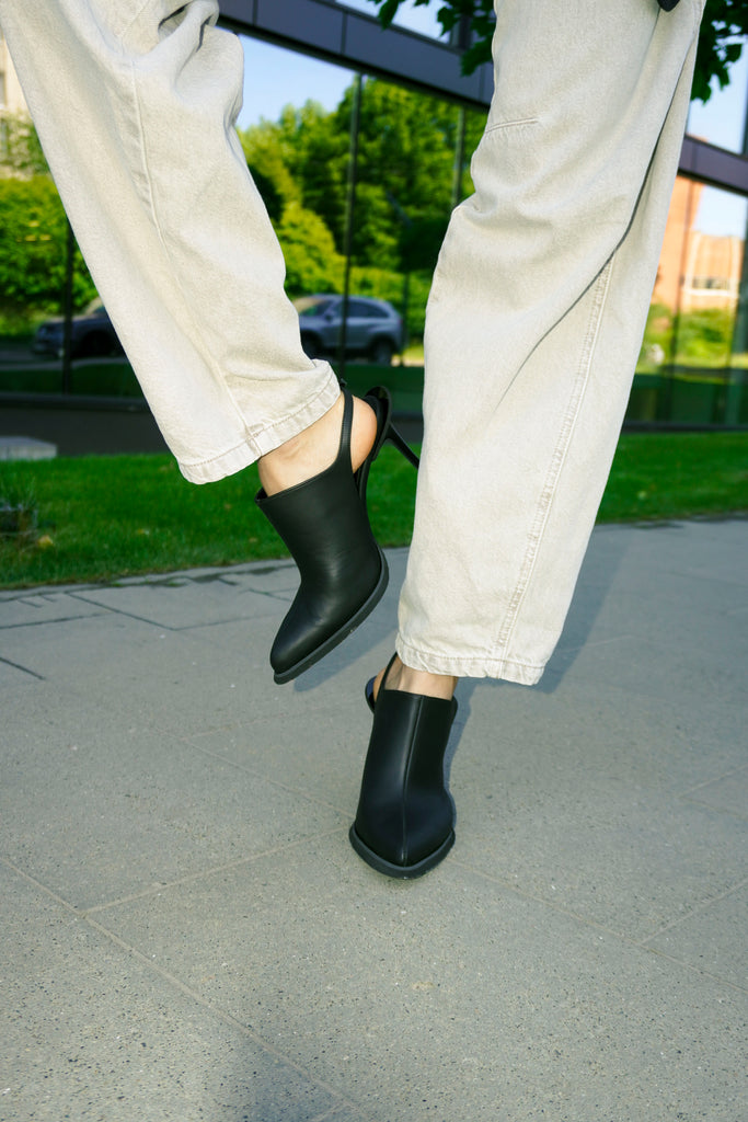 Slingback Mules Black