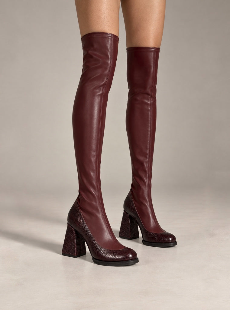 Overknee Thigh Boots Burgundy