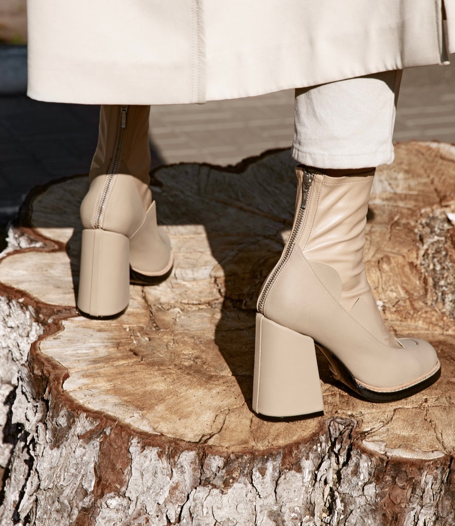 Segment Ankle Boots Beige