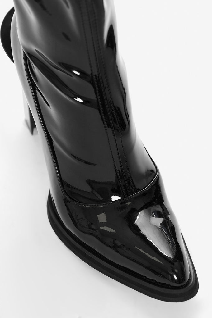 Overknee Lacquer Boots Black