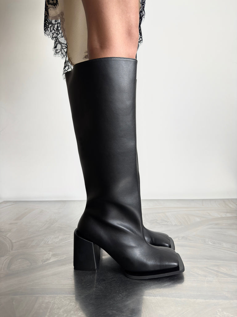 Squared Toe Knee Boots