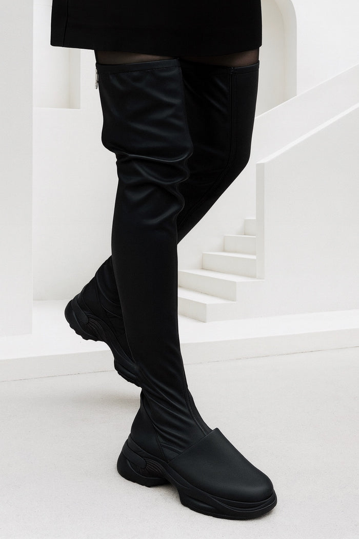 Overknee Tight Sneakers Black