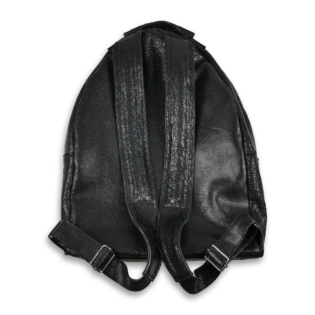 Desert Textured Leather Backpack Black